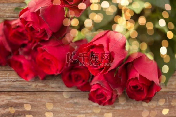 花，情人节和假日概念—关闭红玫