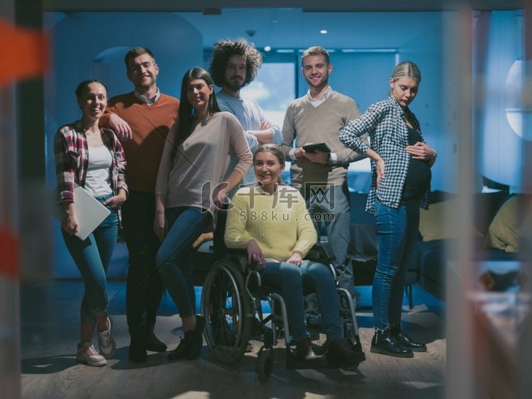  轮椅，多样性，业务，团体