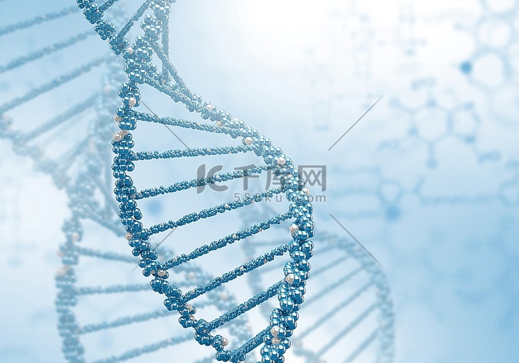 彩色背景下DNA结构的数字图解