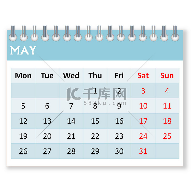 5 月的日历表