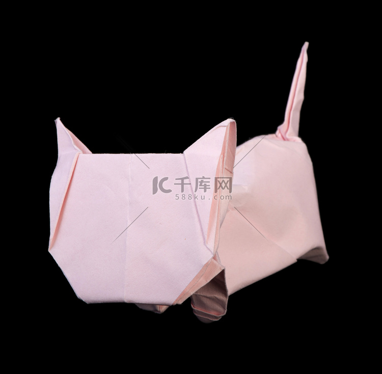 粉红猫折纸