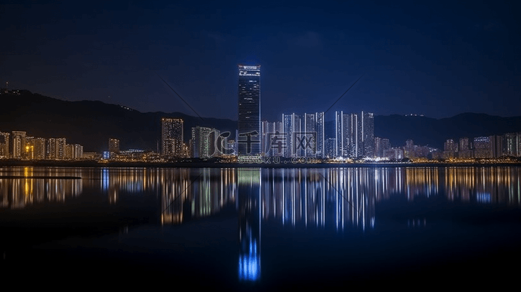 深圳罗湖城市建筑夜景