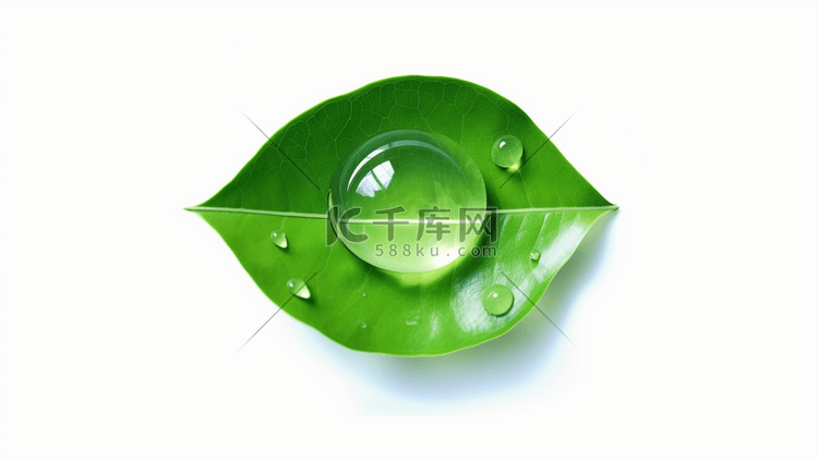 绿色叶子水滴插画