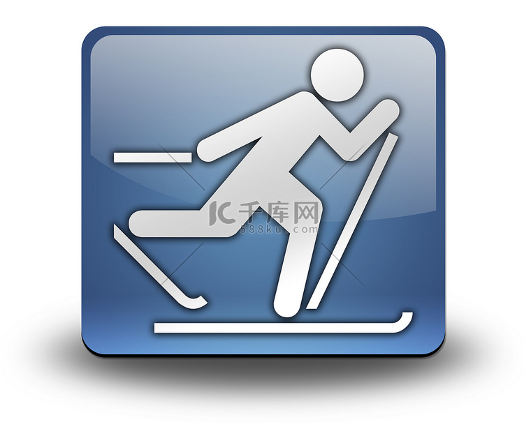 图标、按钮、象形图越野滑雪