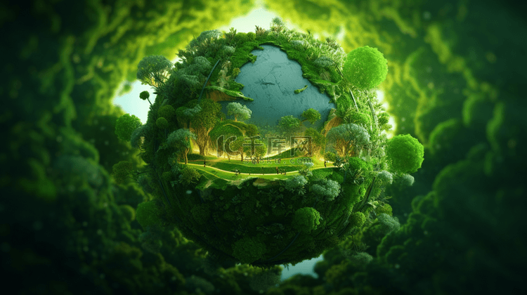 绿色保护节能环保环境3D立体地球