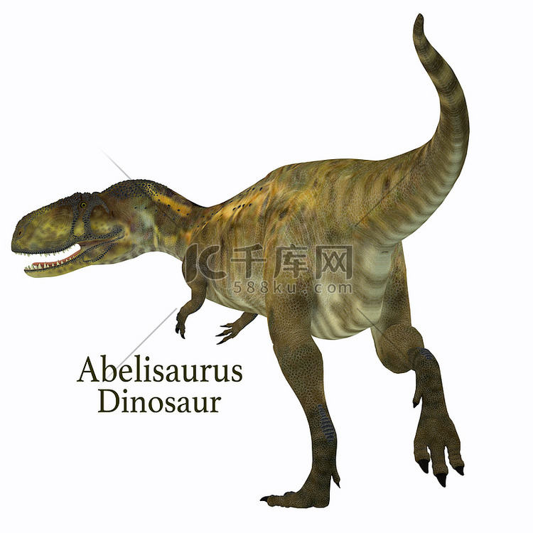 Abelisaurus 恐龙尾巴与字体