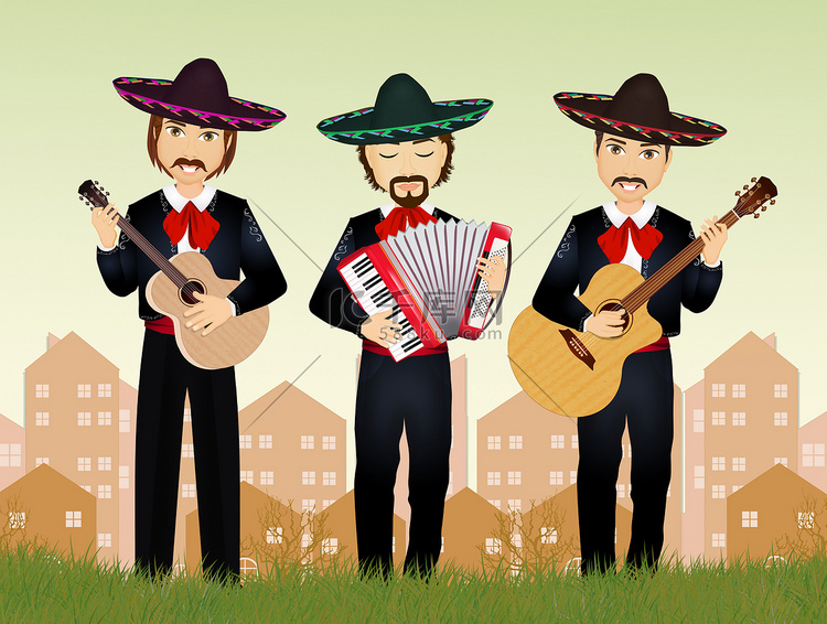 墨西哥流浪乐队弹吉他