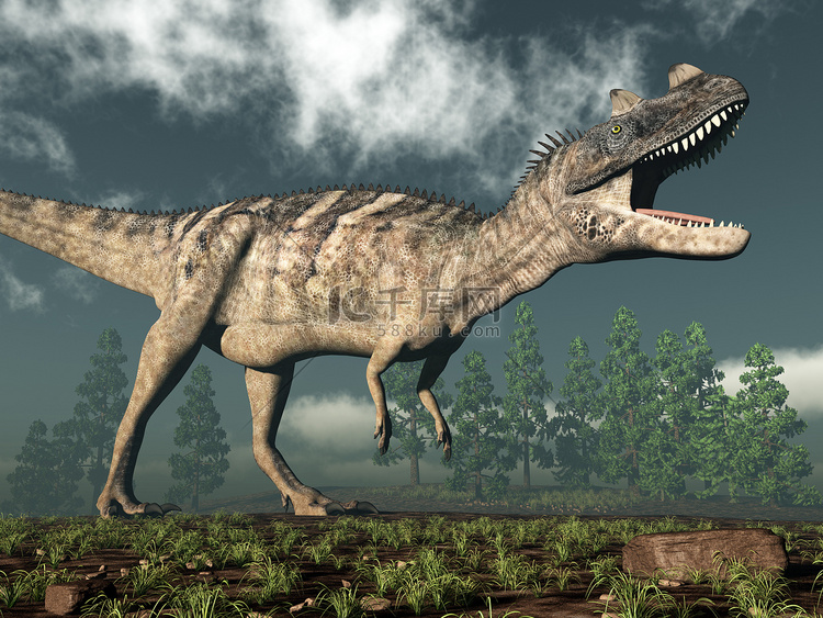角鼻龙恐龙- 3D渲染