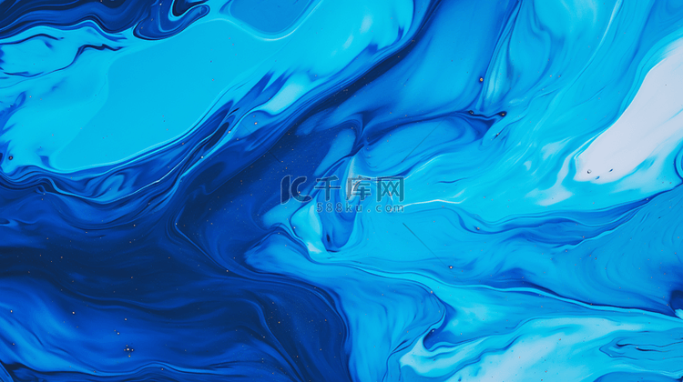 蓝色水墨纹理背景液体绘画抽象纹