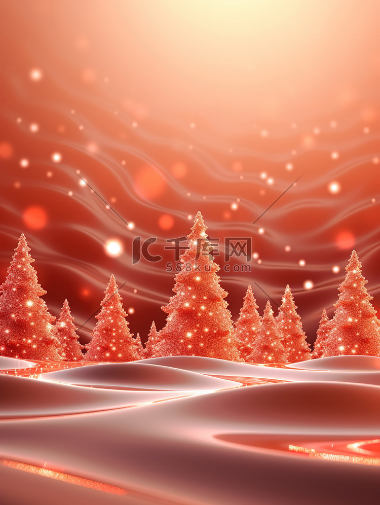 节日气氛红色圣诞背景3
