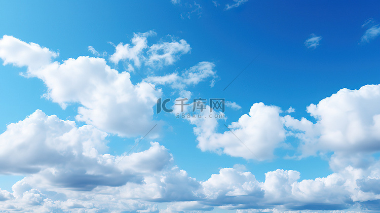 蓝色天空与蓬松云层天空背景11