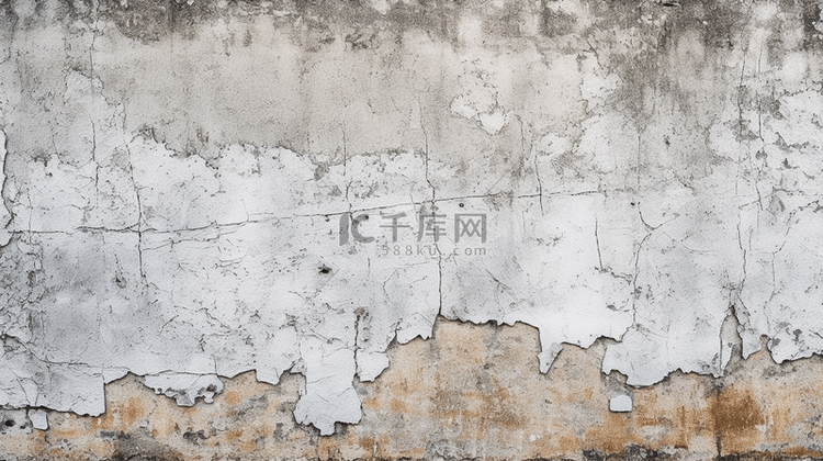 具体墙，露出白色混凝土纹理和裂