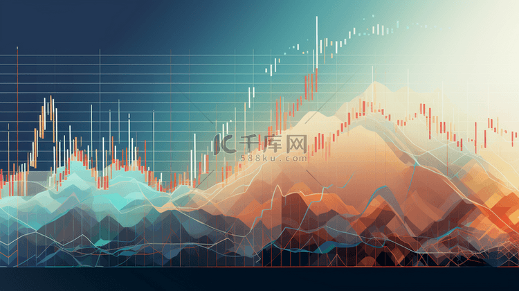 金融理财商务趋势折线分析图背景