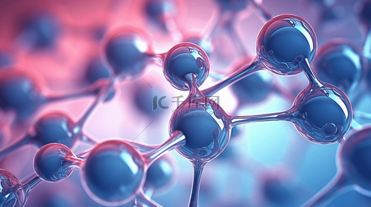 蓝色生物科技分子结构背景19