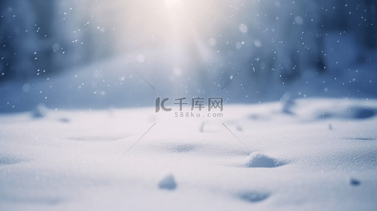 冬天阳光下的雪地风景雪地场景