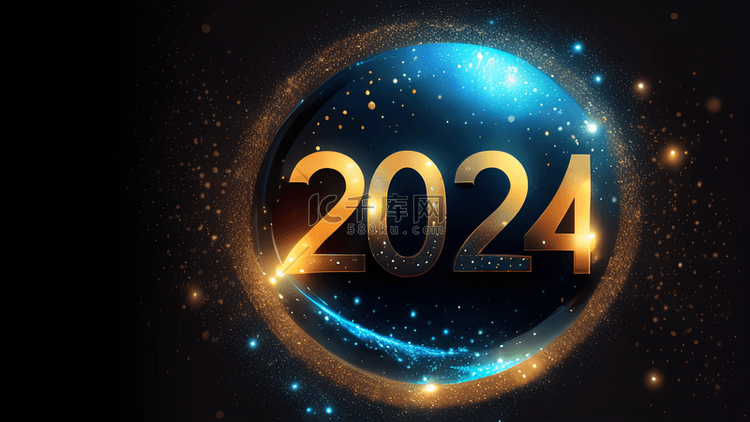 龙年2024年新年2024年数字背景32