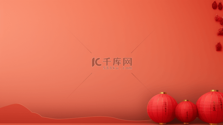 红灯笼装饰贺新年背景10