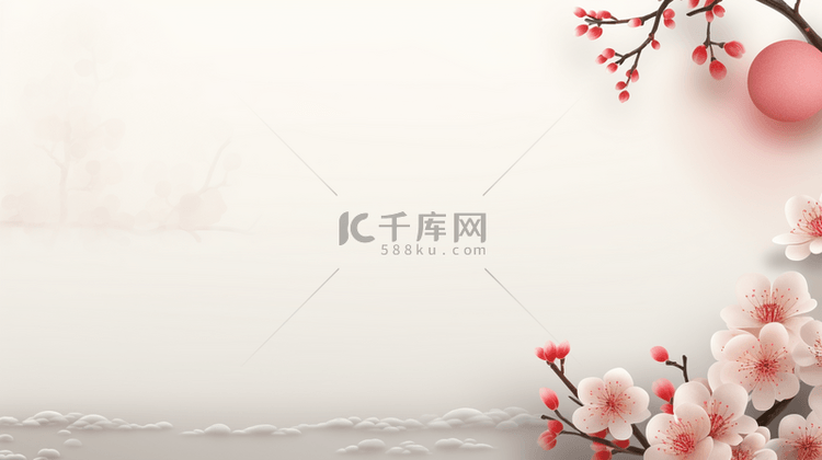 中国风传统简约花朵装饰简约背景