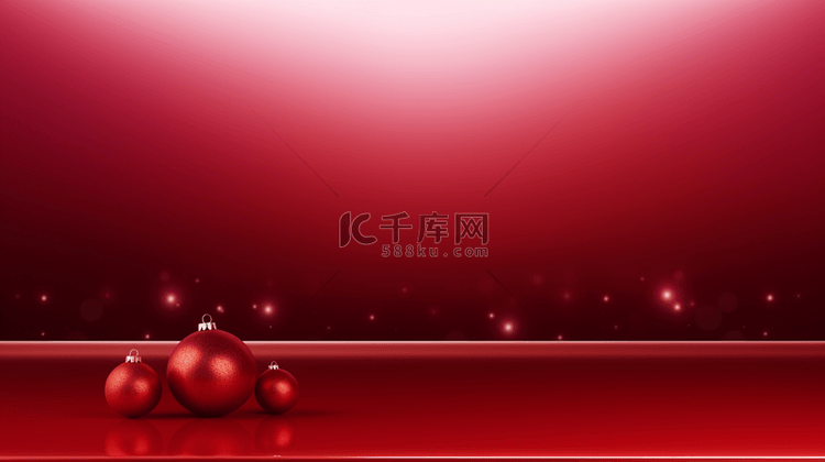 红色圣诞球简约创意背景1