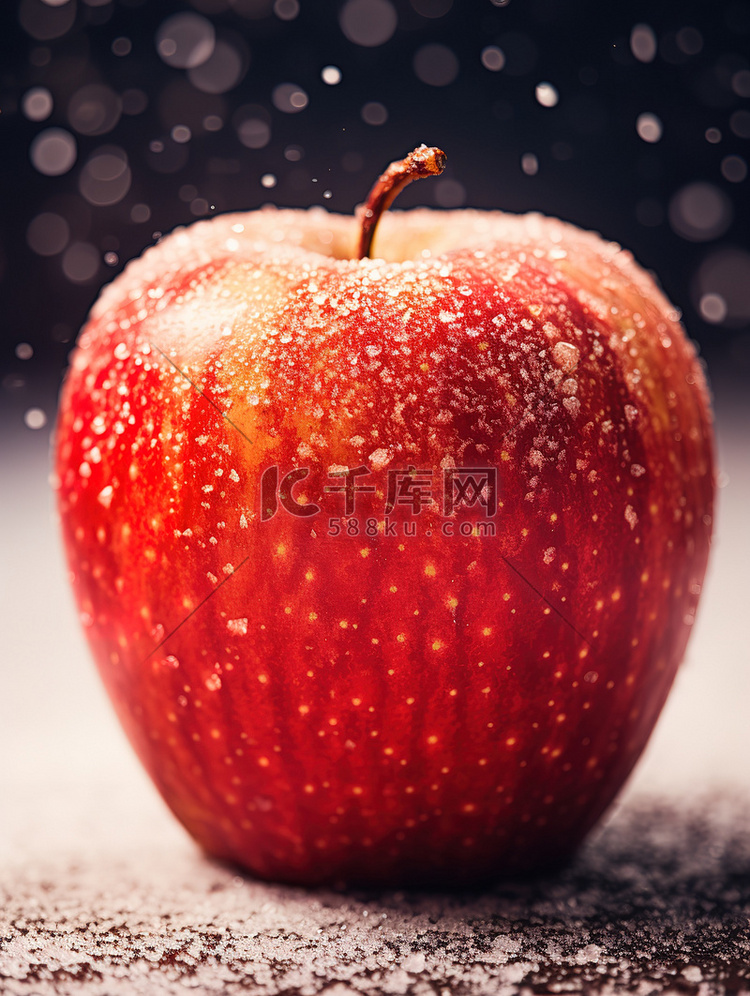 红色的大苹果雪花背景1