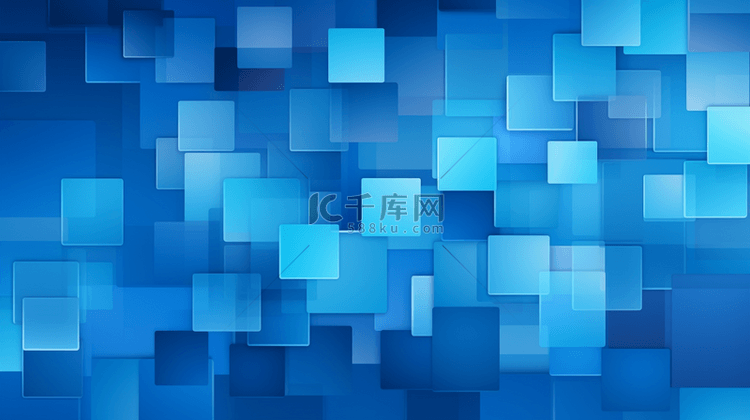 蓝色科技感方块层次装饰背景6背