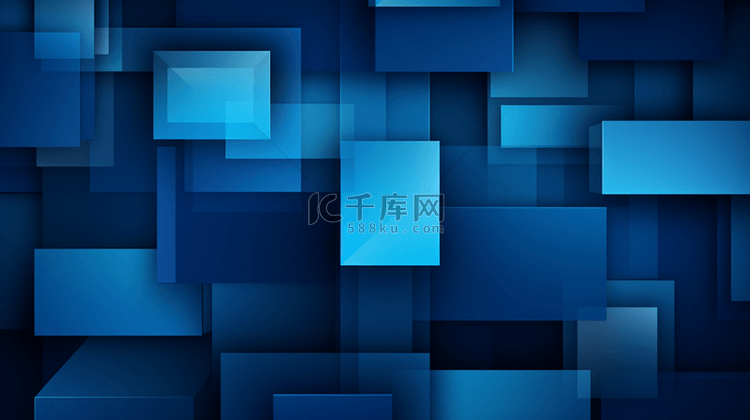 蓝色科技感方块层次装饰背景4素