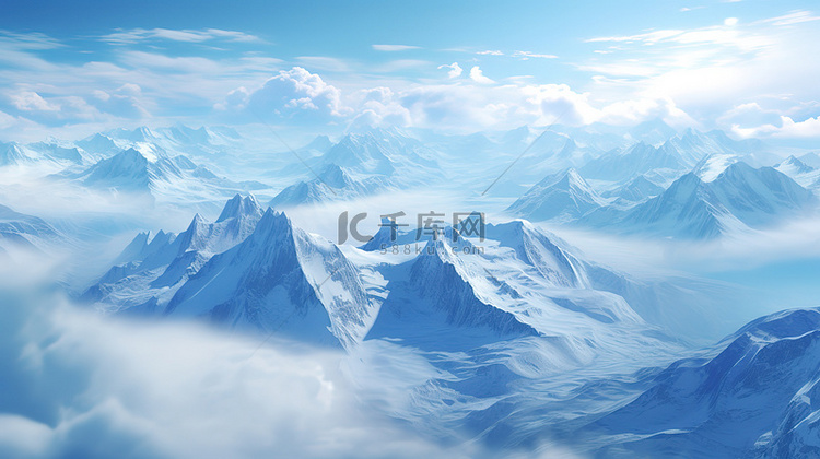 壮观的雪山冬天风景5背景图