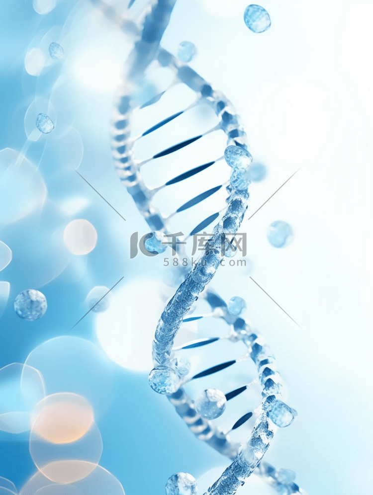 蓝色生物科技基因双螺旋结构图片