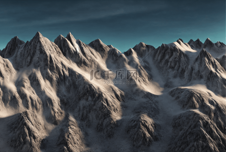 寒冷冬天高山山脉冰雪景观图片1