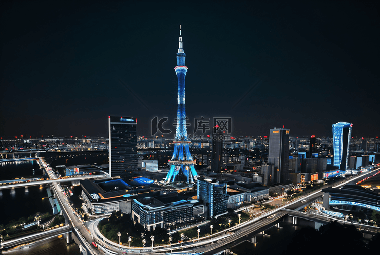 夜晚城市街道高楼风景图片3