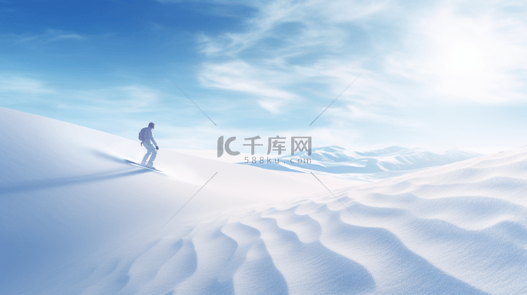 冬季漫天飞雪白色雪景唯美背景图