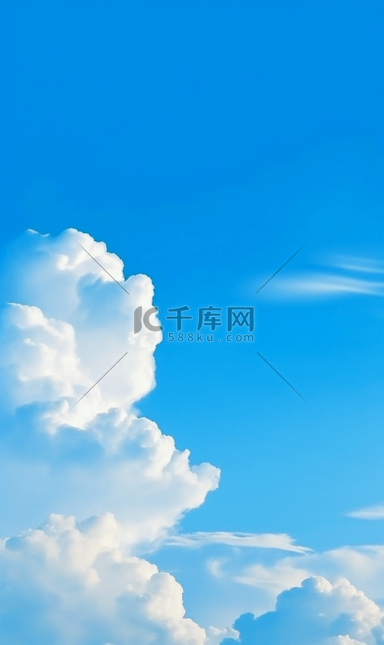 春季晴朗蓝色天空蓝天白云背景