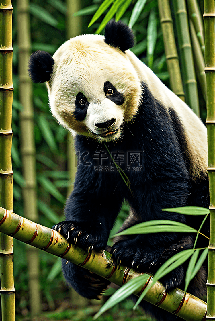 熊猫与竹林高清摄影配图6