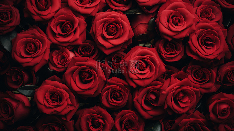 红玫瑰花瓣平铺图背景图片