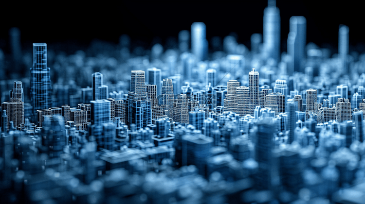 蓝色科技感数字数据化智慧城市4