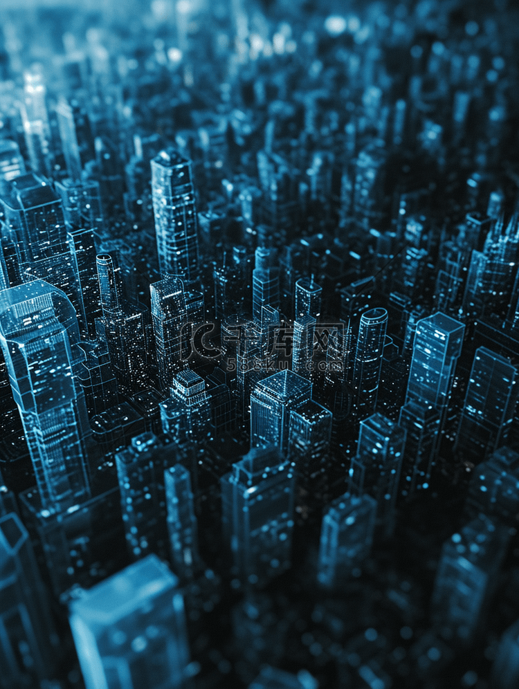 蓝色科技感数字数据化智慧城市1