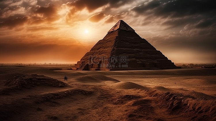 埃及金字塔遗址旅游背景
