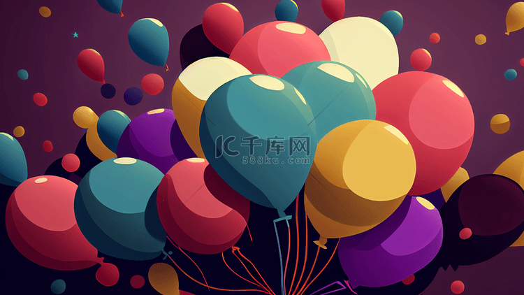 生日气球背景紫色