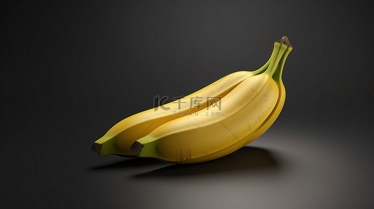 孤立在灰色背景上的香蕉 3d 图标