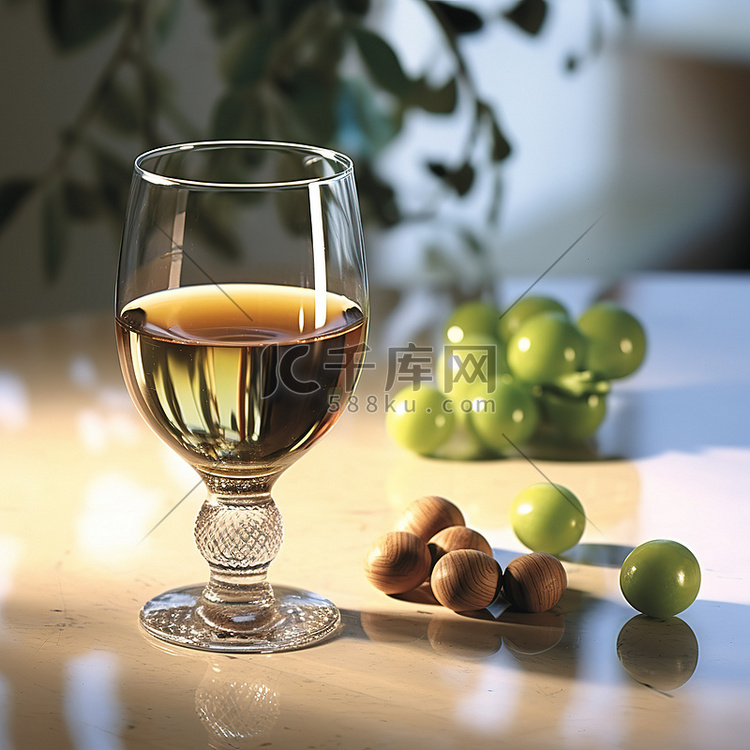 一杯酒和橄榄