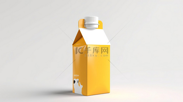 3d 渲染白色背景与牛奶和果汁