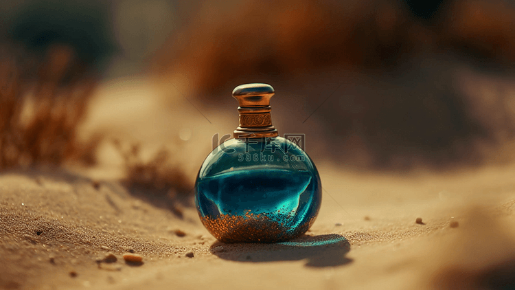 香水蓝色沙地透亮背景