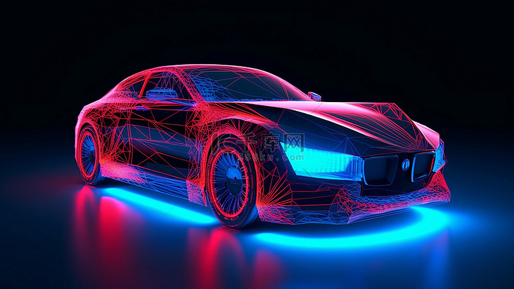 汽车光效抽象红色灯光