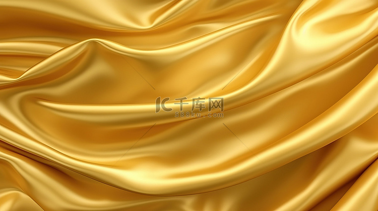 豪华金色窗帘背景的迷人 3D 渲染