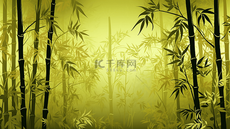 竹子绿色风景海报