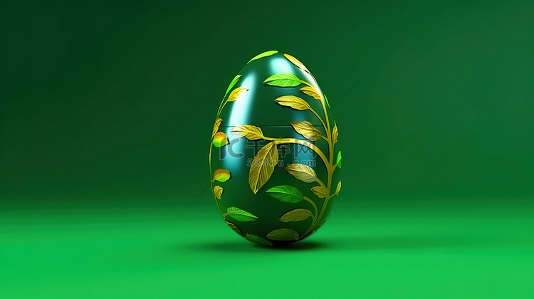 充满活力的复活节彩蛋放置在绿色