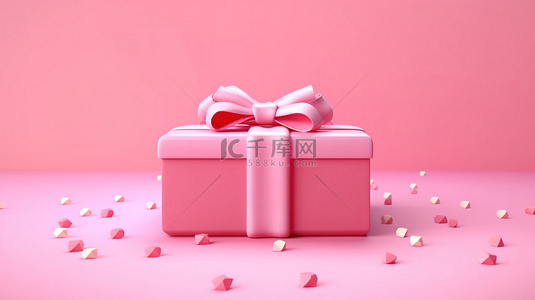粉红色的节日礼品盒非常适合圣诞