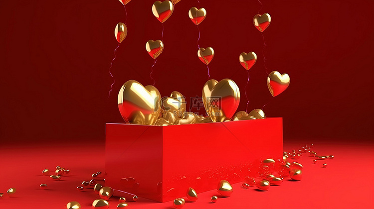 情人节闪闪发光的金色气球字体，