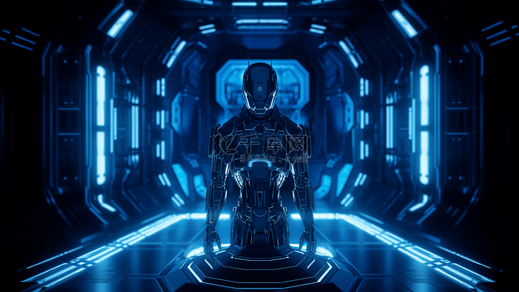 机器人蓝色智能仓背景