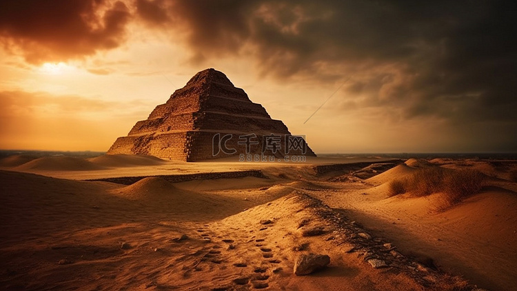 金字塔沙漠历史景点背景